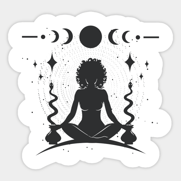 Meditation Goddess Sticker by studioaartanddesign